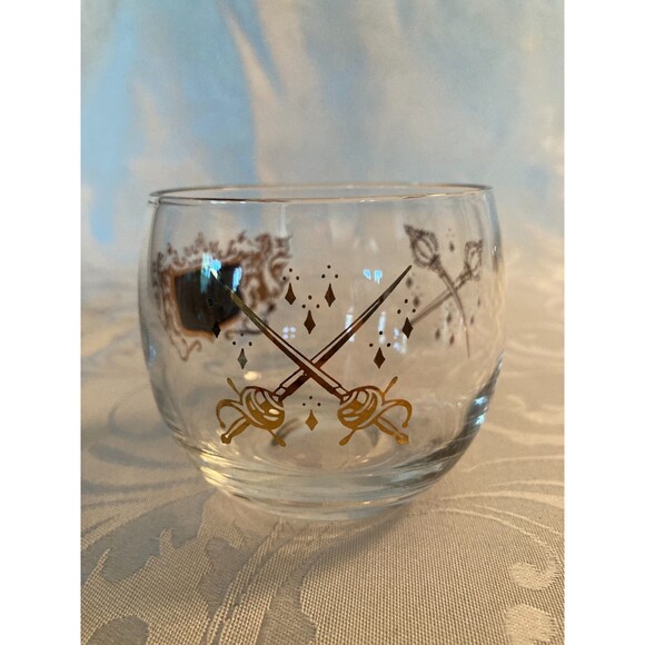 Vintage 60s Cocktail Glasses 1960s Gold Black Mid Century Retro Mod Mad Men - Picture 4 of 5